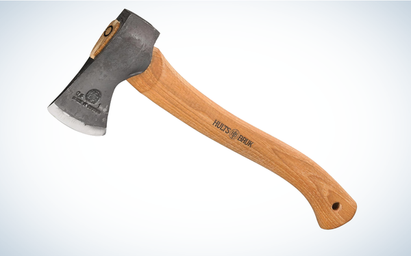 Hults Bruk Almike Hatchet on gray and white background