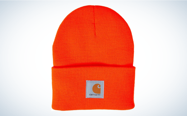 Carhartt Knit Cuffed Beanie on gray and white background