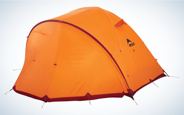 MSR Remote 2-Person Mountaineering Tent on gray and white background