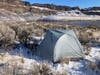 Sea to Summit Telos TR2 Plus Tent set up on snowy ground at campsite