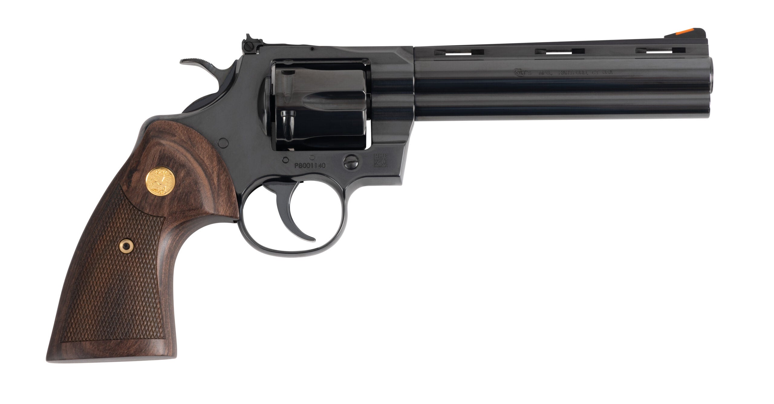 Colt Blued Python handgun on white background