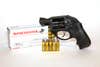 A box of 357 Magnum ammo and a snub-nose revolver on white background