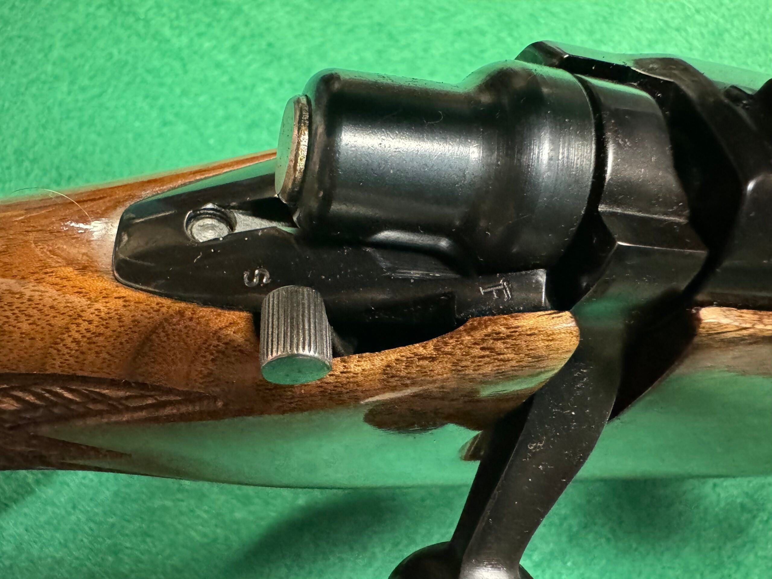 photo of pivot safety on bolt action rifle