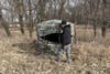 Turkey hunter setting up Primos Double Bull SurroundView Double Wide Ground Blind