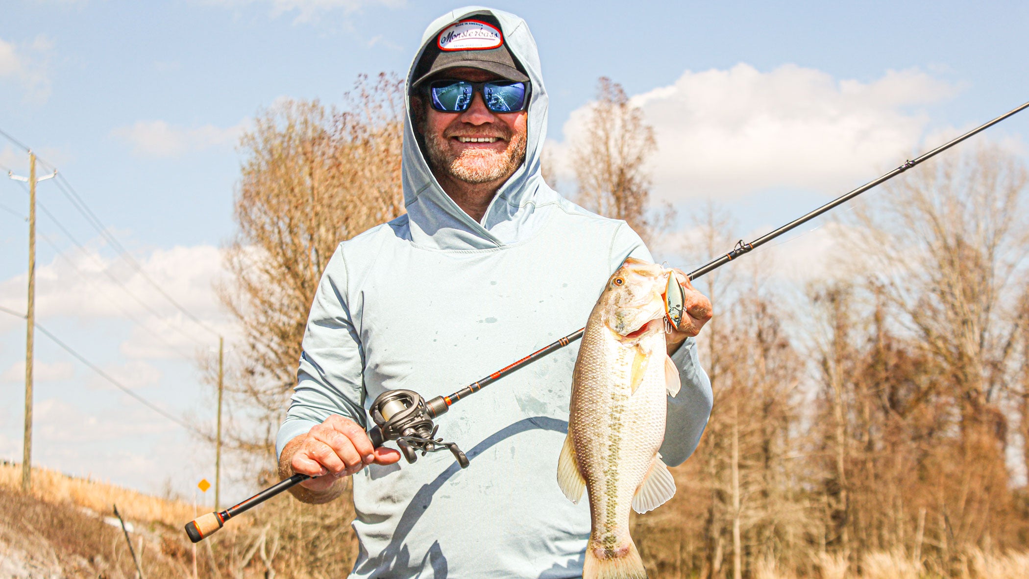 The author with a largemouth caught on a crankbait. 