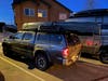 The author with his duck hunting canoe on top of the Pioneer roof rack.