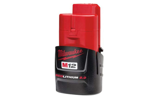 Milwaukee M12 Redlithium 2.0 Battery on white background