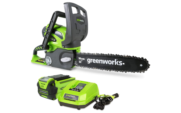 Greenworks Electric Chainsaw on white background